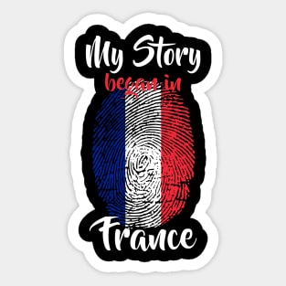 France Flag Fingerprint My Story DNA French Sticker